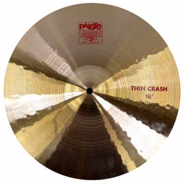 Paiste 2002 16in Thin Crash Cymbal for drumming and percussion.