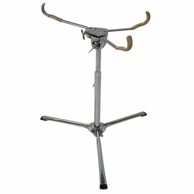 Drum snare stand with adjustable arms and tripod base for secure placement.