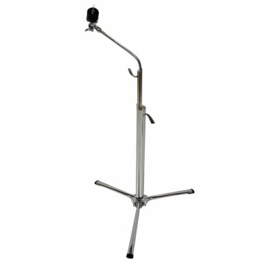Sturdy cymbal stand with flat base for drummers, adjustable height and secure grip.