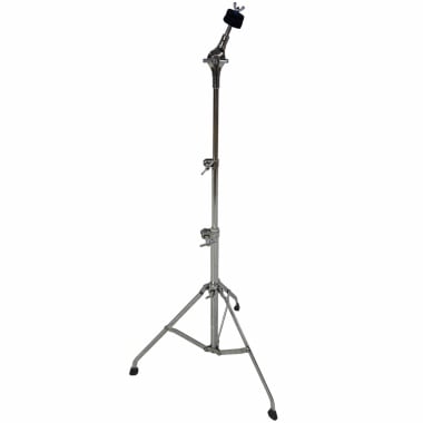 Vintage straight cymbal stand on a white background for drummers.