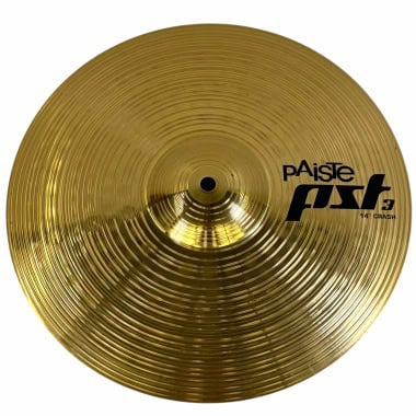 Paiste PST3 14-inch crash cymbal for drumming and percussion.