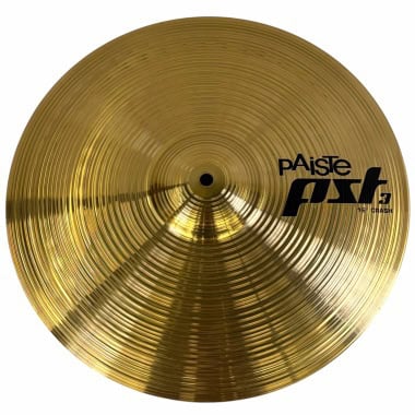 Paiste PST3 16-inch crash cymbal for drumming and percussion.