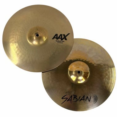 Sabian AAX 14in medium hats cymbals for drumming and percussion.