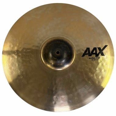 Sabain AAX 18in Medium Crash cymbal for drumming.