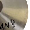 Close-up of Sabian AAX 20-inch medium crash cymbal with detailed grooves.