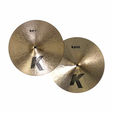 Pair of Zildjian K 14-inch HiHats cymbals for drumming.