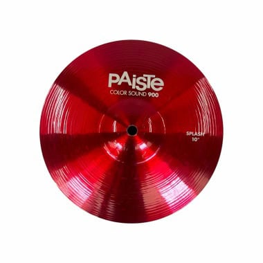 Red Paiste 900 Color Sound 10-inch splash cymbal for drumming.