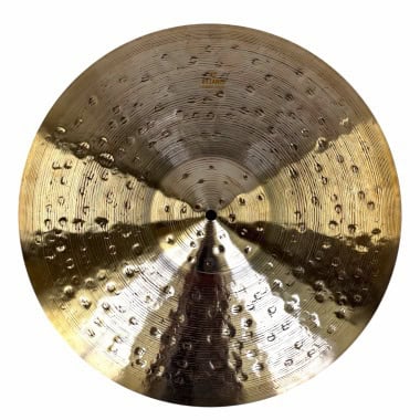 Close-up of Meinl Foundry Reserve 18in crash cymbal with detailed hammering.
