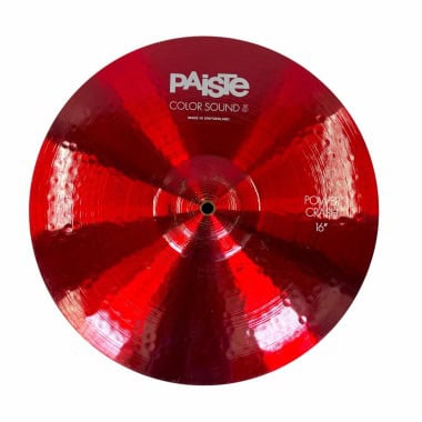 Red Paiste Power Crash Cymbal with Colour Sound 5 design for drummers.