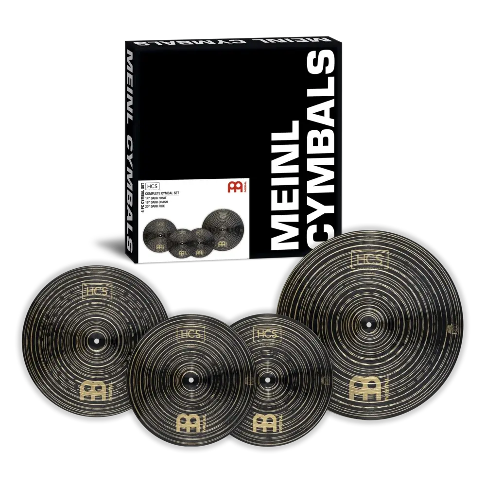 MEINL HCS Dark Complete 3pc cymbal set for drums.