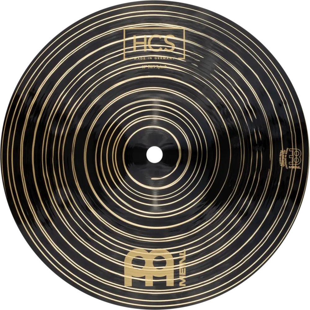 MEINL HCS Dark 20in Ride cymbal close-up with concentric rings.