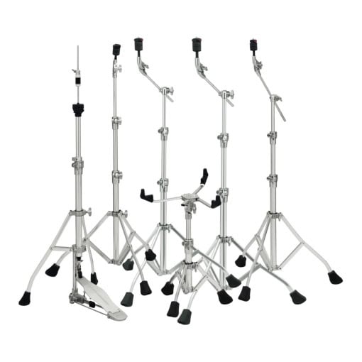 Drum hardware stands for drum kit setup and stability.