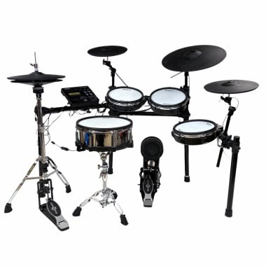 Electronic drum kit with cymbals and pads for drummers only.