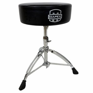 Mapex drum throne with adjustable height and double braced legs for stability.