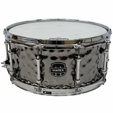 Mapex Daisy Cutter 14x6.5in hammered steel snare drum for drummers.