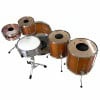 Six-piece drum set with copperhead finish and chrome hardware for drumming enthusiasts.