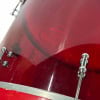 Red acrylic drum shell with chrome hardware from Drummers Only.
