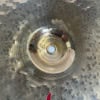 Close-up of Zildjian Oriental 18in China Trash Cymbal showing detailed surface texture.