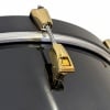 Close-up of drum hardware on Yamaha PHX 22in shell pack.