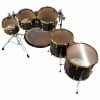 Black shell drum set with cymbals and hardware for drummers only.