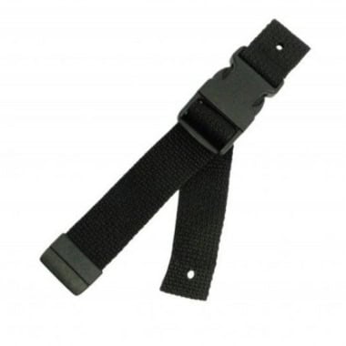Pre-assembled drum strap kit with black strap and buckle for secure fitting.