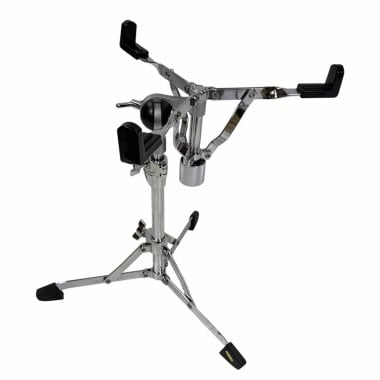 Gibraltar flat base snare stand for drum setup stability.