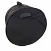 Black bass drum case for protection and transport of drum equipment.