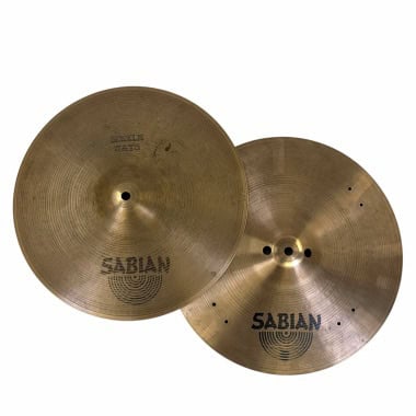 Sabian AA 14-inch Sizzle Hats cymbals for drumming.