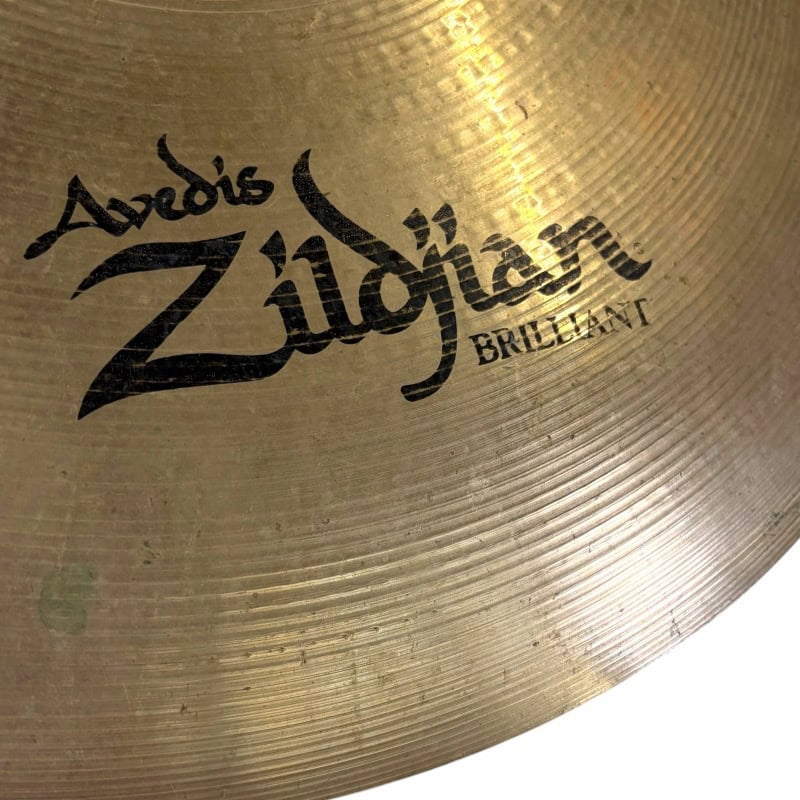 Close-up of Zildjian A 21in Sweet Ride cymbal with logo visible.