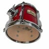Red Pearl drum with chrome hardware and drumhead.