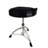 Mapex saddle top drum throne with chrome legs and black cushion seat.