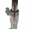 Close-up of Tama Roadpro snare drum stand with chrome finish and adjustable mechanism.