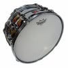 Chrome over steel snare drum with REMY logo and drum hardware.