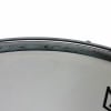 Close-up of Premier 1036 14x6.5in chrome over steel snare drum edge.