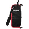 Black drumstick case with red trim and shoulder strap for drummers.