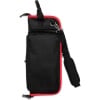 Drummers Only stick case in black with red trim and adjustable strap.