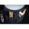 Drumstick bag with sticks and mallets for drummers.