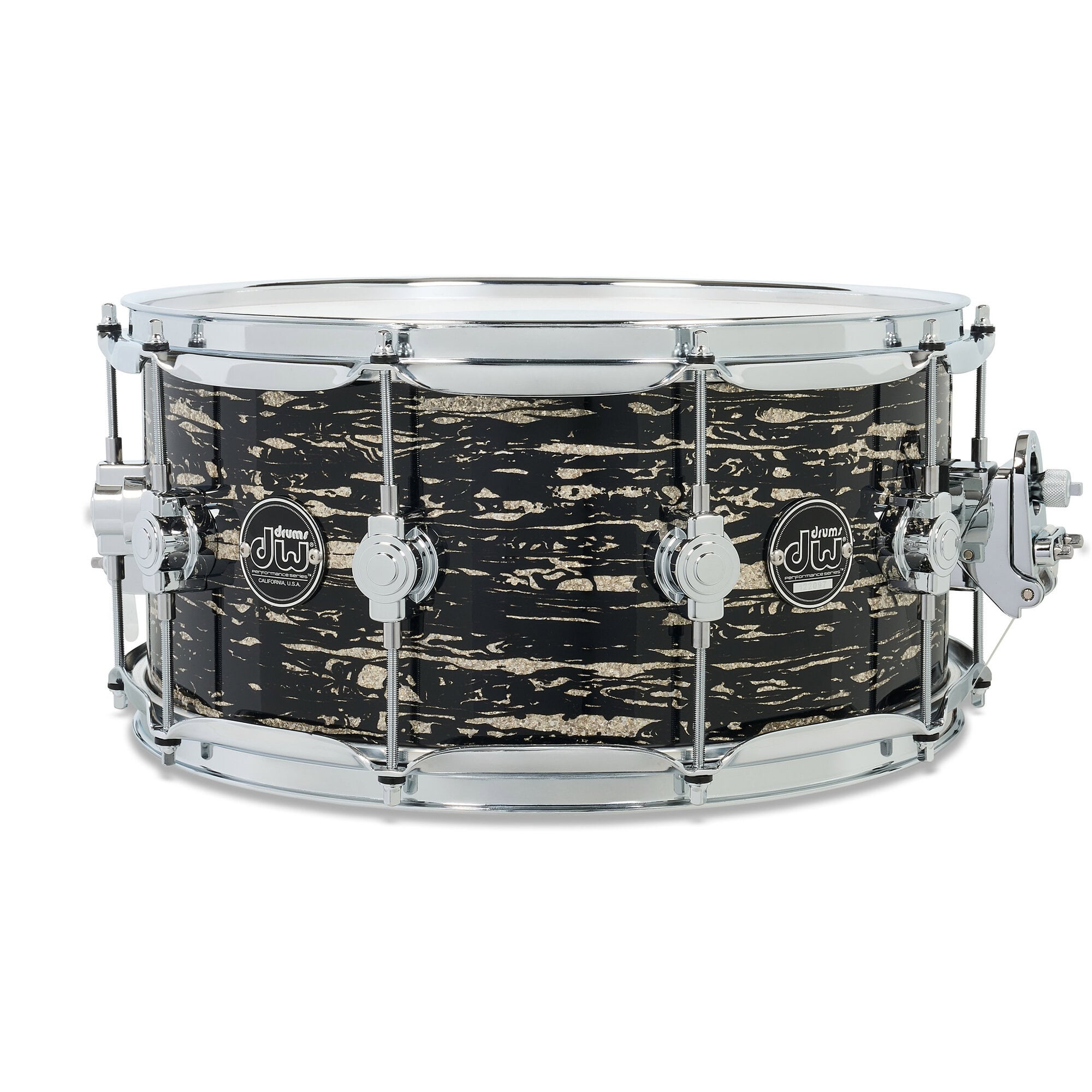 DW Performance Series 14x6.5in snare drum with black oyster finish.