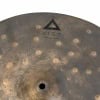 Close-up of Istanbul Agop 17in Dark Dry Hats cymbal with patina and logo.