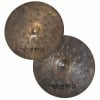 Pair of Istanbul Agop 17-inch Dark Dry Hi-Hat cymbals for drumming.