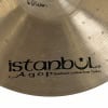 Close-up of Istanbul Agop 8in Splash cymbal with logo and texture.