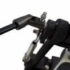 Close-up of DW 7000 Series double bass drum pedal mechanism.