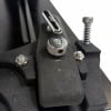 Close-up of DW 7000 Series double bass drum pedal mechanism.