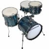 Ludwig Breakbeats drum set with blue shells and white drumheads.