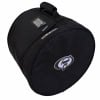 Black drum case for floor tom with Protection Racket logo.