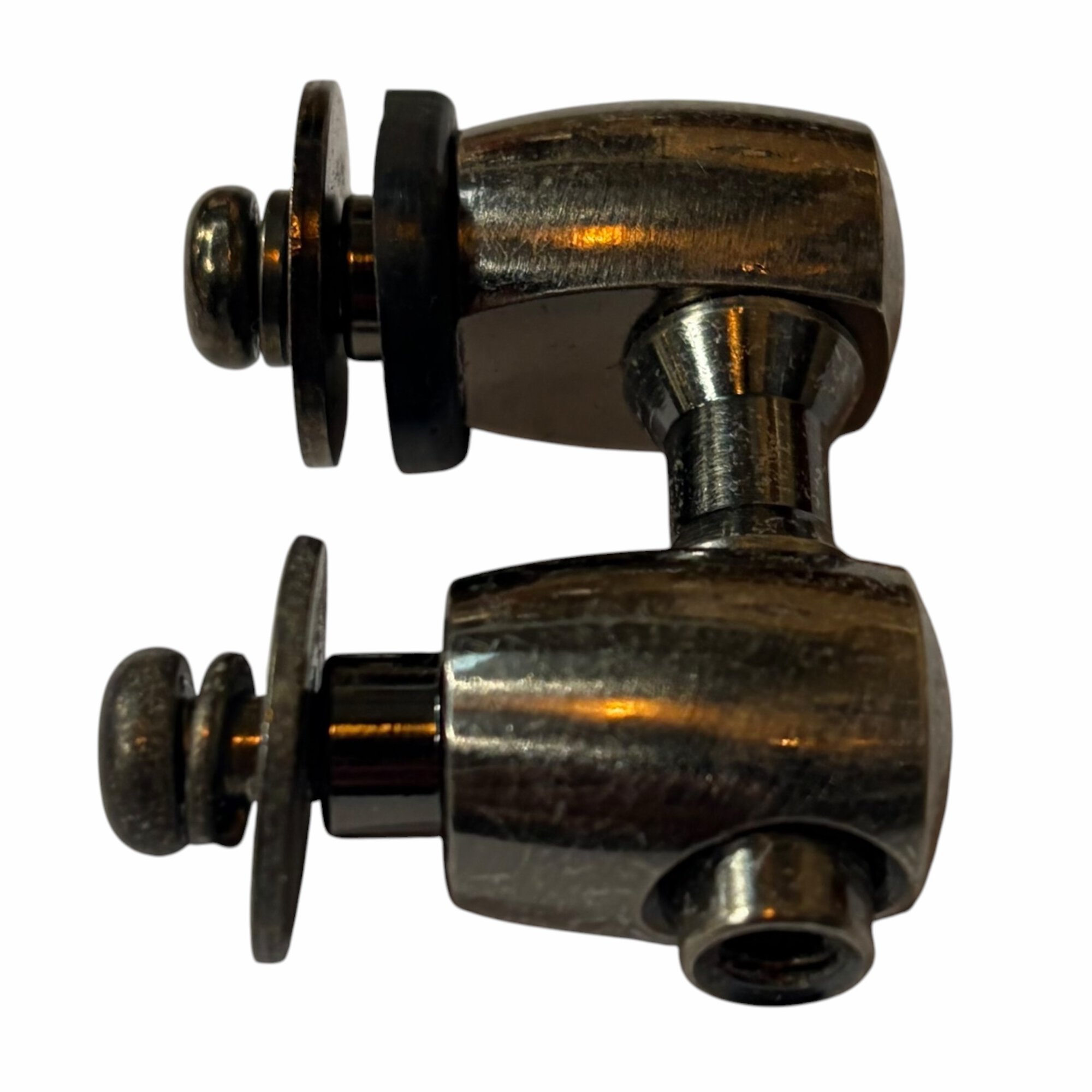 Drum hardware locking I-lugs for secure drum tuning and stability.