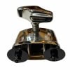 Drum floor tom bracket with adjustable clamp and mounting screws.