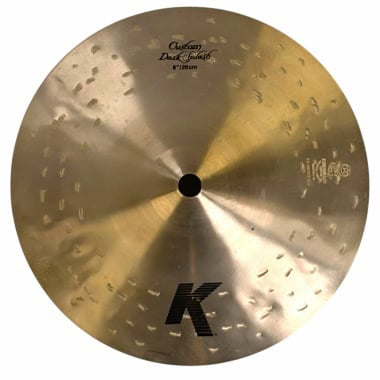 Zildjian K Custom Dark 8in Splash cymbal for drumming.