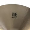 Close-up of Zildjian K 20-inch ride cymbal with black text.