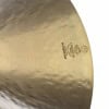 Close-up of Zildjian K 20-inch ride cymbal with logo and markings.